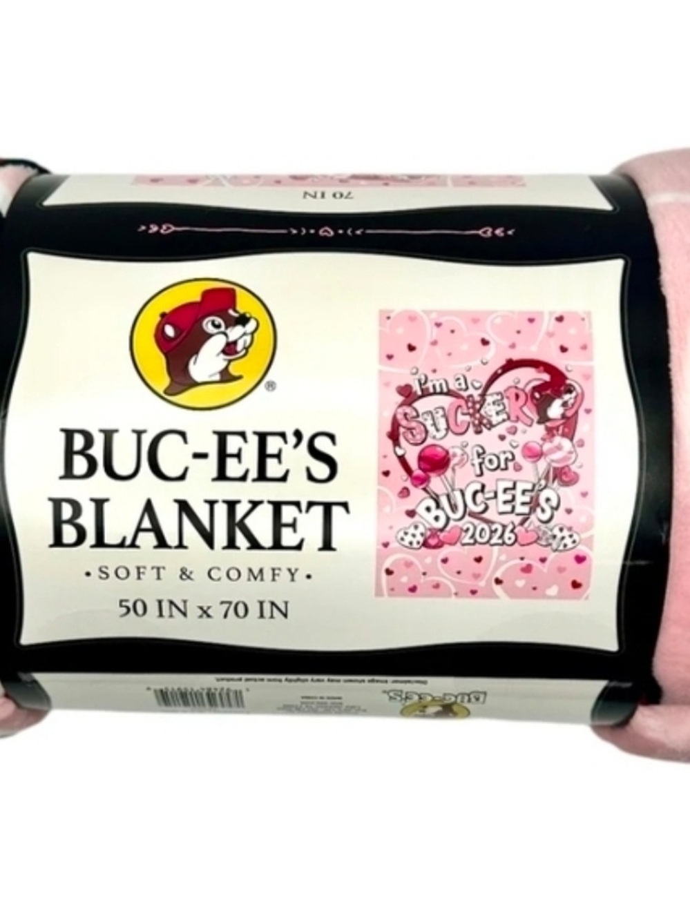 Buc-ee’s Pink Plush Throw Blanket - Soft & Comfy